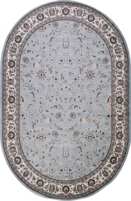 Российский овальный ковёр d251 L.BLUE-BROWN