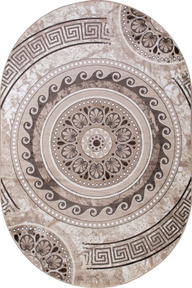 Российский овальный ковёр d300 CREAM-BROWN
