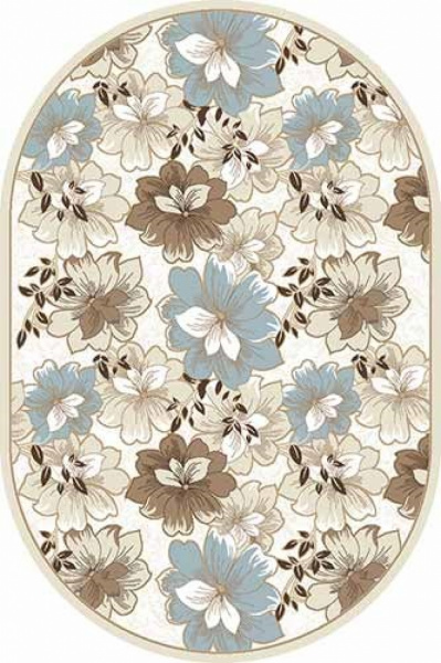 Российский овальный ковёр d322 CREAM-BROWN