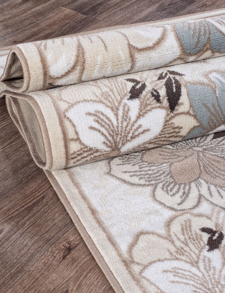 Российский прямоугольный ковёр d322 CREAM-BROWN