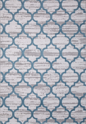 Турецкий прямоугольный ковёр M012A D.GREY SHRINK / L.BLUE HEATSET