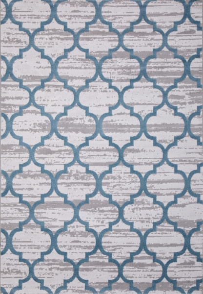 Турецкий прямоугольный ковёр M012A D.GREY SHRINK / L.BLUE HEATSET