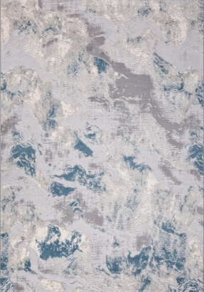 Турецкий прямоугольный ковёр M018A D.GREY SHRINK / L.BLUE HEATSET