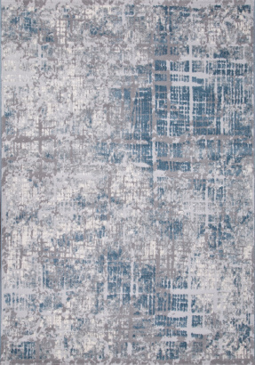 Турецкий прямоугольный ковёр V128A D.GREY SHRINK / L.BLUE HEATSET