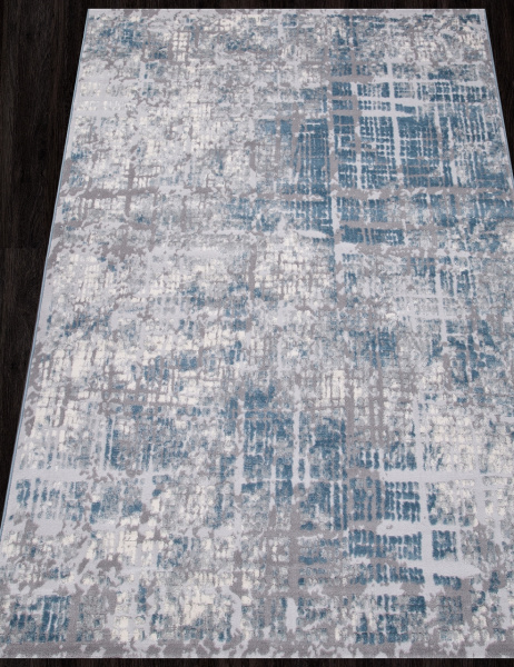 Турецкий прямоугольный ковёр V128A D.GREY SHRINK / L.BLUE HEATSET