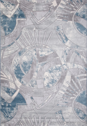 Турецкий прямоугольный ковёр V133A D.GREY SHRINK / L.BLUE HEATSET
