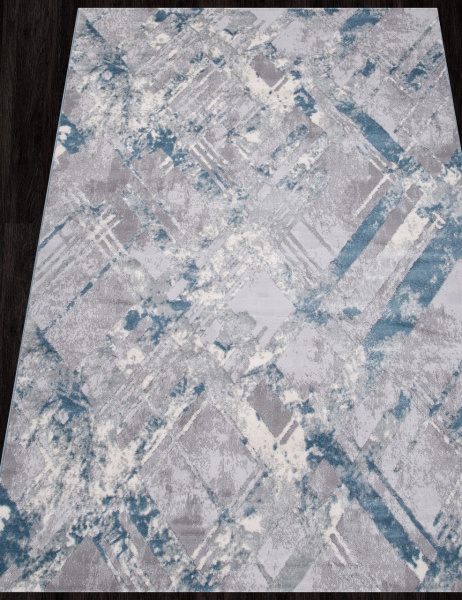 Турецкий прямоугольный ковёр V134A D.GREY SHRINK / L.BLUE HEATSET