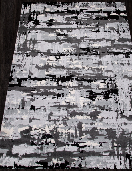 Турецкий прямоугольный ковёр Y504A LIGHT GREY SHIRINK / BLACK