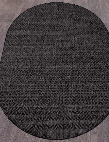 Российский овальный ковёр S115, BLACK