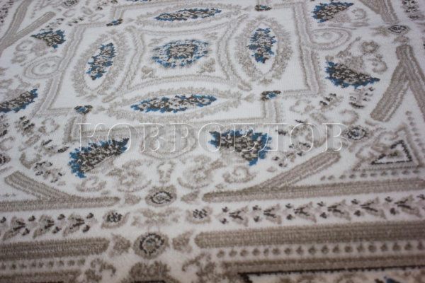 Казахстанский овальный ковёр W234A,Сream/L.Blue