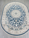 Турецкий овальный ковёр A050B D.BLUE SHIRINK / CREAM