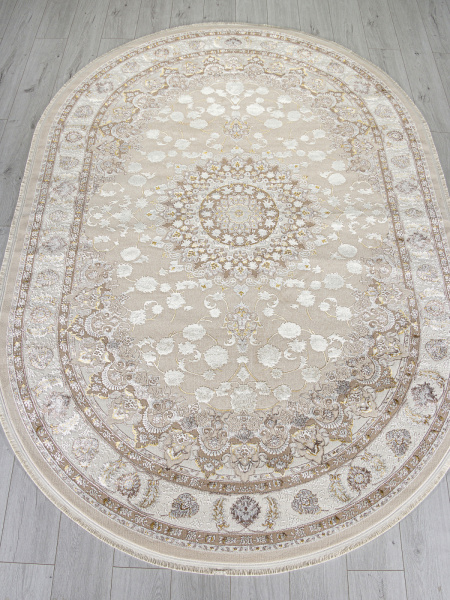 Турецкий овальный ковёр A050B L.BEIGE / CREAM