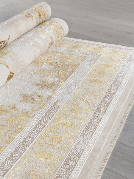 Турецкий прямоугольный ковёр A064A CREAM / GOLD FDY