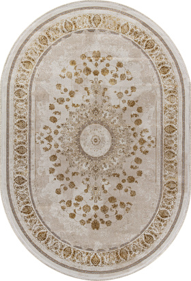 Турецкий овальный ковёр A123B CREAM / GOLD FDY