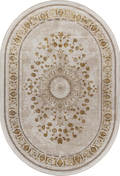 Турецкий овальный ковёр A123B CREAM / GOLD FDY