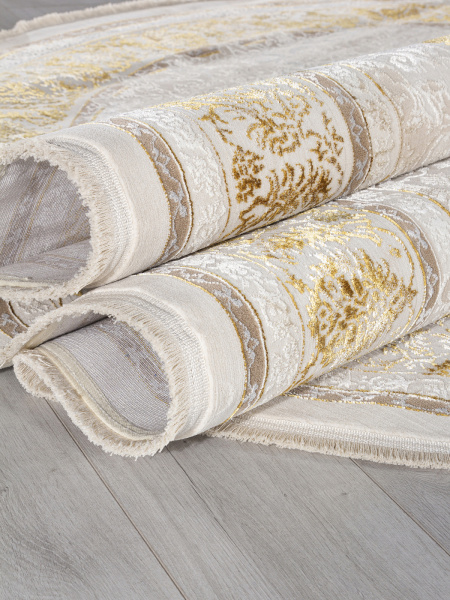 Турецкий овальный ковёр A123B CREAM / GOLD FDY