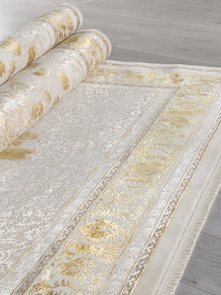 Турецкий прямоугольный ковёр A123B CREAM / GOLD FDY