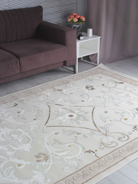 Турецкий прямоугольный ковёр B269A CREAM / CREAM FDY