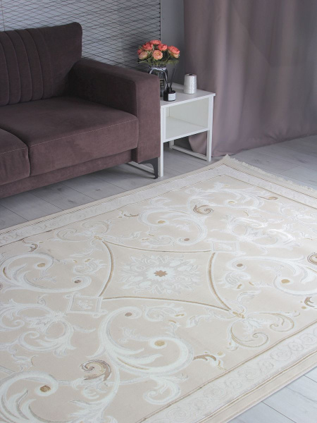 Турецкий прямоугольный ковёр B269A L.BEIGE / CREAM FDY