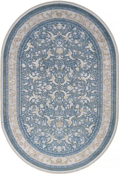 Турецкий овальный ковёр M101B BLUE / BLUE
