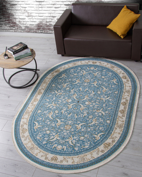 Турецкий овальный ковёр M101B BLUE SHIRINK / BLUE SHIRINK