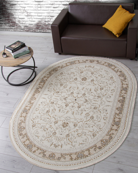 Турецкий овальный ковёр M101B CREAM / CREAM