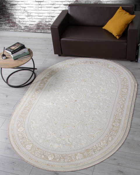 Турецкий овальный ковёр M101B CREAM / CREAM