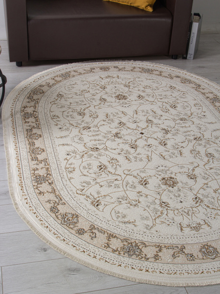 Турецкий овальный ковёр M101B CREAM / CREAM