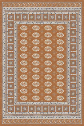 Российский прямоугольный ковёр F592 ORANGE