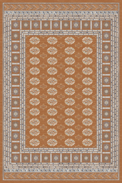 Российский прямоугольный ковёр F592 ORANGE