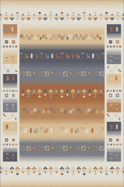 Российский прямоугольный ковёр F595 ORANGE