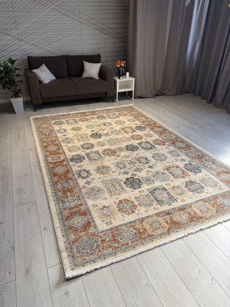 Российский прямоугольный ковёр F596 ORANGE