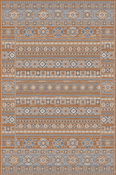 Российский прямоугольный ковёр F602 ORANGE